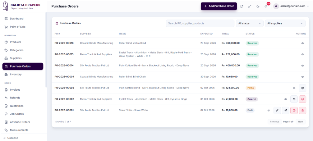 Purchase Orders
